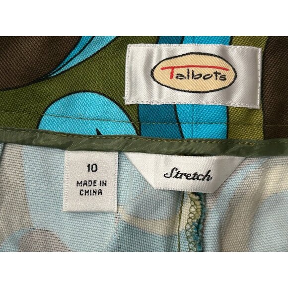 Talbots Womens Stretch Capri Pants Size 10 Multicolor Abstract Print - Picture 5 of 9